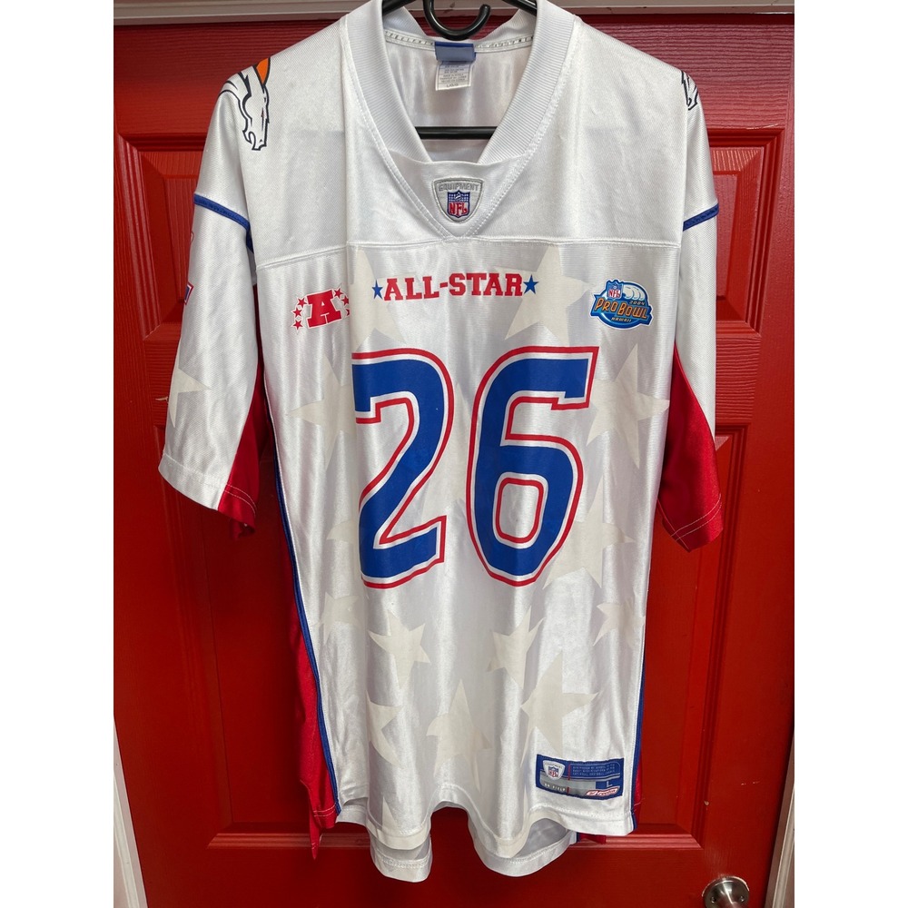 Reebok Clinton Portis Denver Broncos 2004 Pro Bowl AFC Jersey Mens Large White